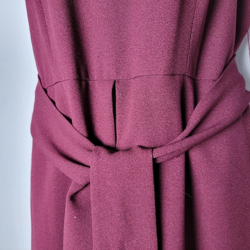 INC Jumpsuit Size 6 Sleeveless Maroon Tie Front Back Zip One Piece Pantsuit Luxe - Picture 5 of 8